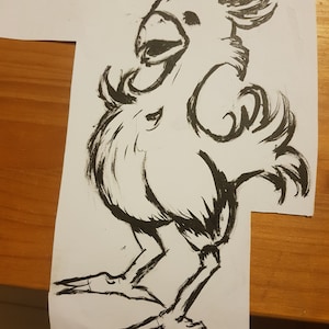 Chocobo Final Fantasy - Chinese Ink Drawing