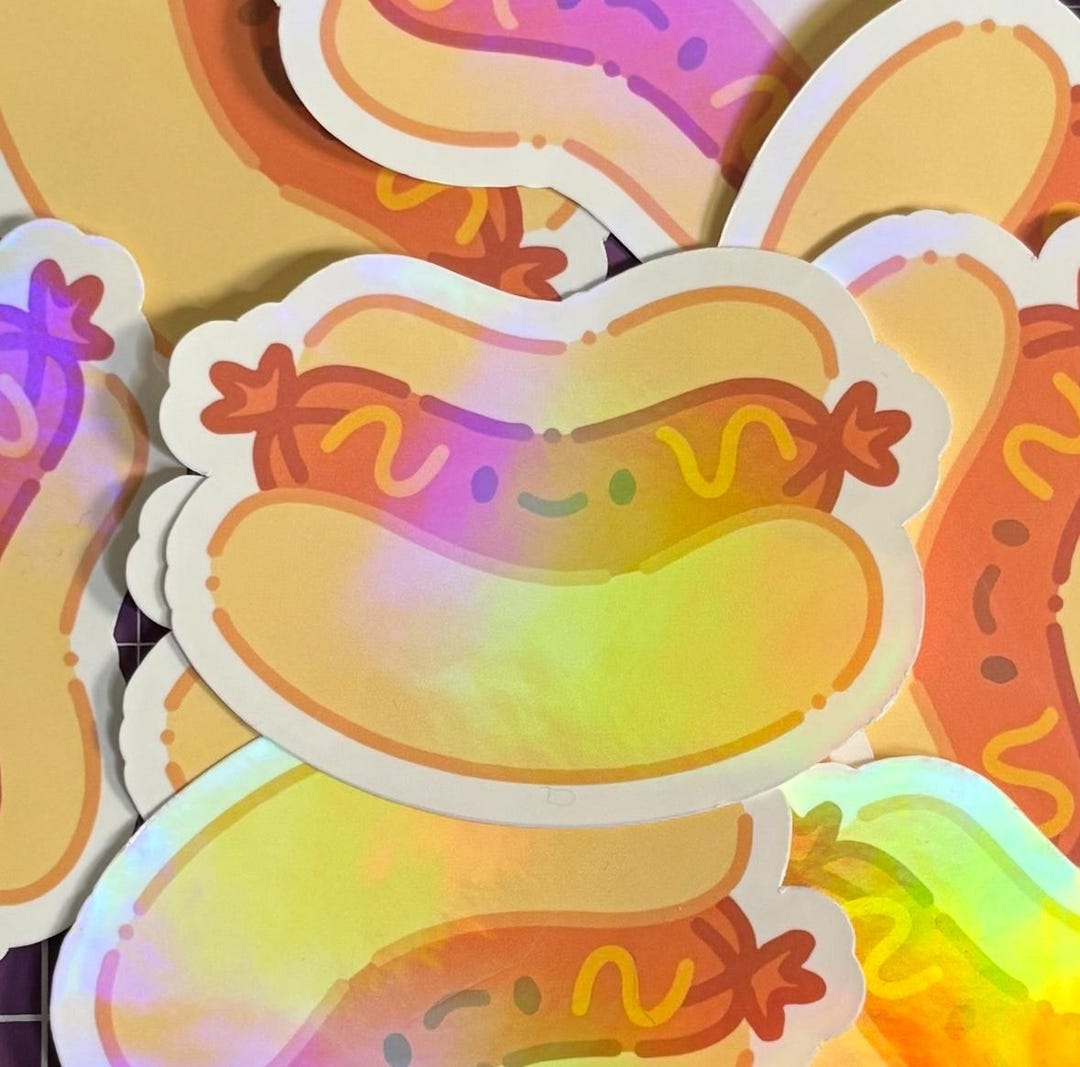 Hot Dog Sticker | Waterproof Vinyl Decal - Etsy