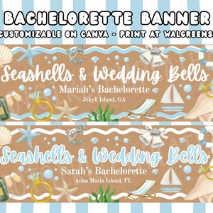Customizable Seashells & Wedding Bells Bachelorette Banner - Print at Walgreens!