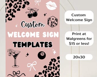 Aangepast welkomstbord Verjaardag Afstuderen Vrijgezellenfeest Bewerkbaar posterdecor evenement - afdrukken bij Walgreens!