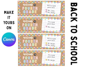 Printbare banner voor de start van het schooljaar - Aanpasbaar en bewerkbaar - Decoratie voor leerkrachten - Printen bij Walgreens!