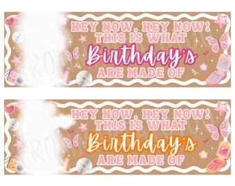2000s Y2K Birthday Girl Banner Party Decor Printable Editable Retro Throwback Party - Print at Walgreens!