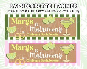 Margs and Matrimony Aanpasbare vrijgezellenbanner Tropical Beach Island Pool - Print bij Walgreens!