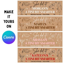 Tini Bit Smarter Graduation College aanpasbare banner bewerkbaar decor feestbord - afdrukken bij Walgreens!
