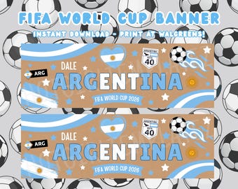 Argentinië FIFA Wereldbeker banner voetbal Futbol Watch Party - direct downloaden - afdrukken bij Walgreens!