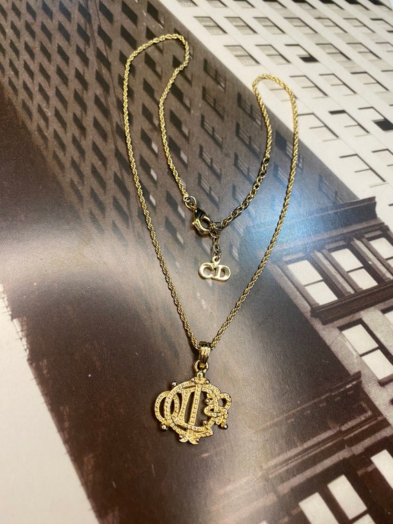 Christian Dior Monogram Logo Pendant Necklace - image 2