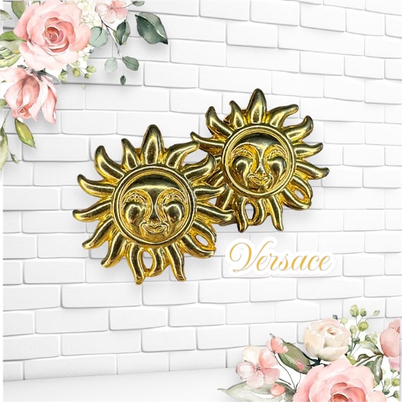 Versace Profumi Vintage Smiling Sunburst Earrings - image 1