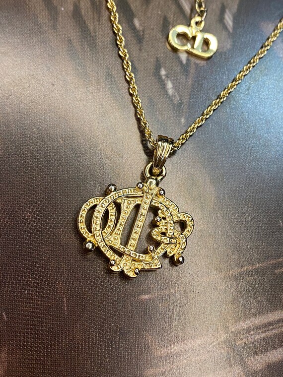 Christian Dior Monogram Logo Pendant Necklace