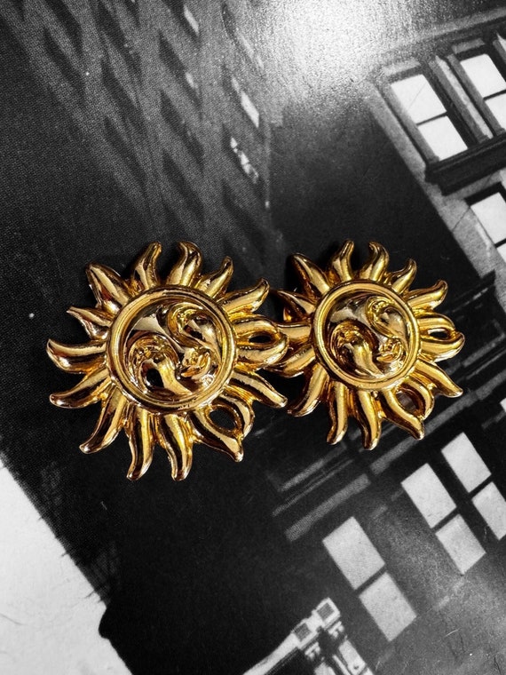 Versace Profumi Vintage Smiling Sunburst Earrings