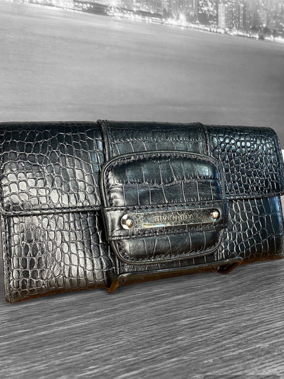 Givenchy Croc Embossed Leather Wallet