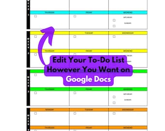 Monthly To-Do Planner GOOGLE DOCS/WORD Template
