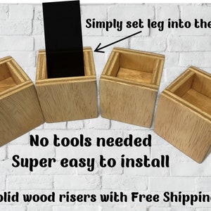Furniture riser, solid wood risers for couch, sofa, bed, tables, 2x2 size furniture risers wood risers sold individually, not as a set image 3