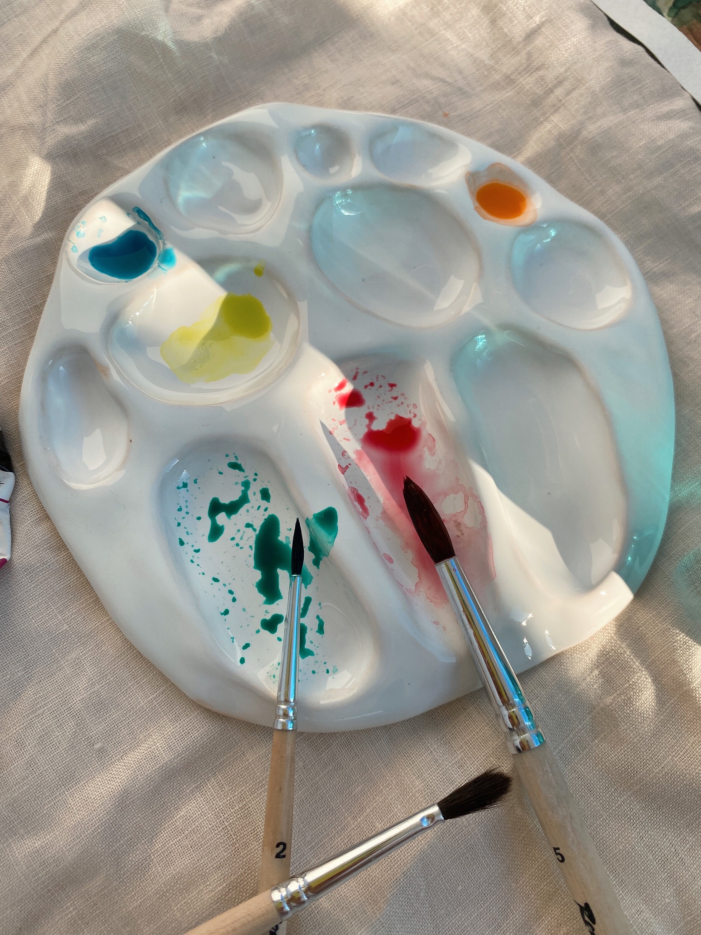 White Ceramic Handmade Palette for Artist Etsy