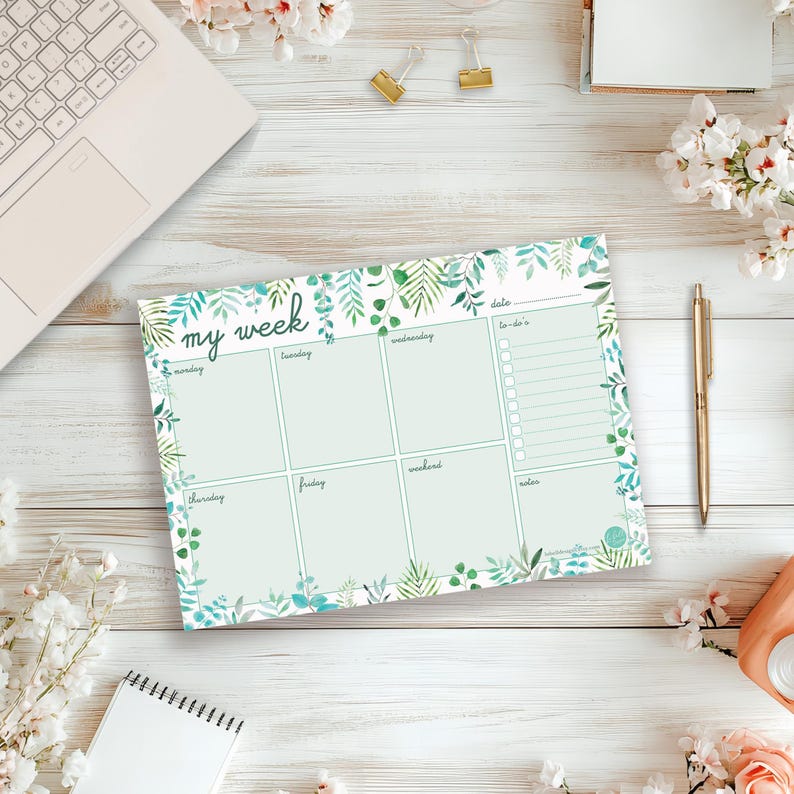 Weekly Planner Pad | 50 Tear Away Sheets | Organiser | to Do List ...
