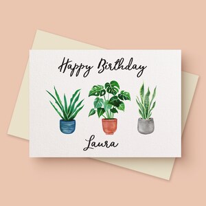 carte de joyeux anniversaire personnalisée | carte d'anniversaire | carte de voeux | Plantes en pot