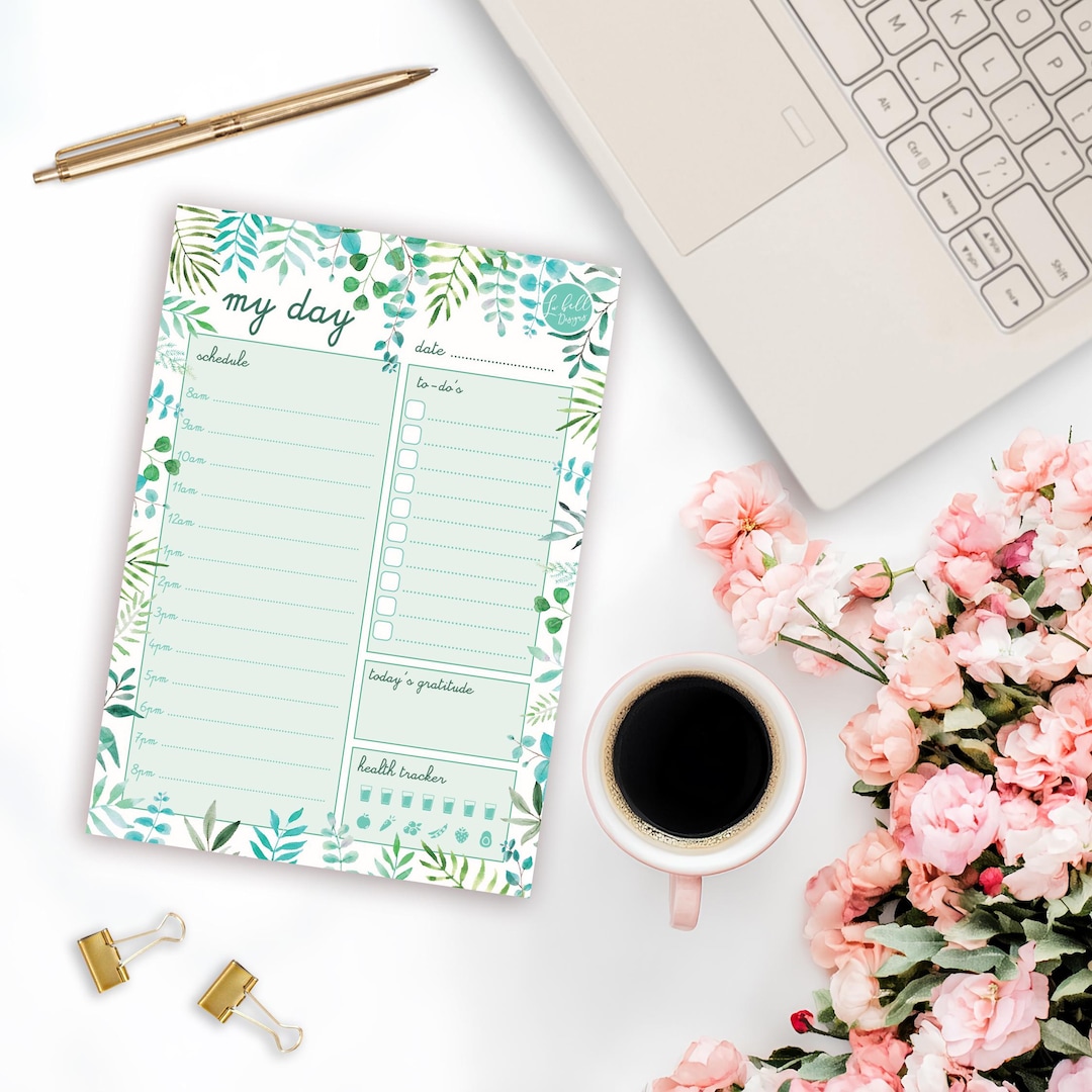 Daily Planner Pad | 50 Tear Away Sheets | Organiser | to Do List | Note ...