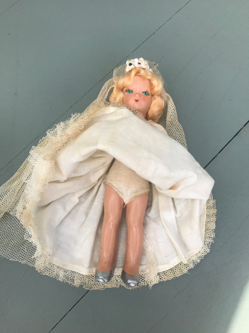 Vintage Antique 1940's Rosebud Bride Doll Composition Etsy