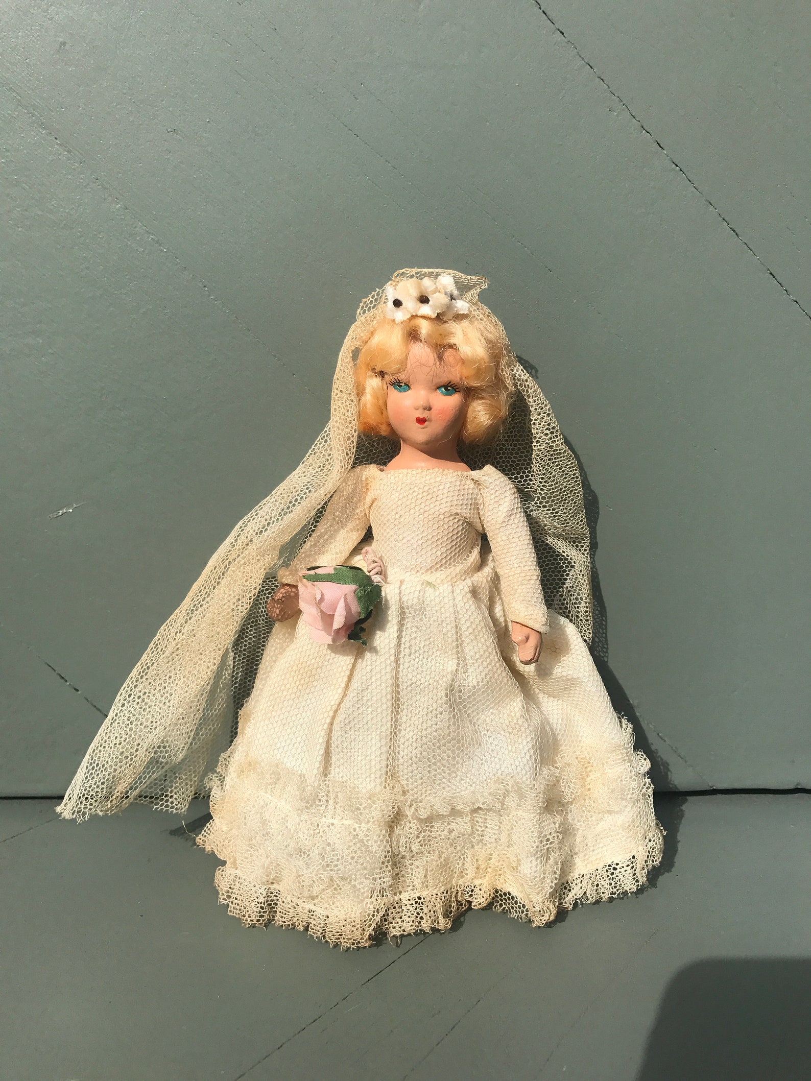 Vintage Antique 1940's Rosebud Bride Doll Composition Etsy