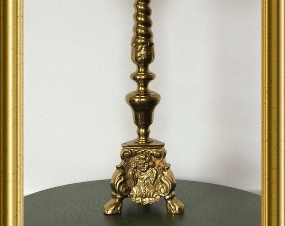 Vintage brass candle holder: angel