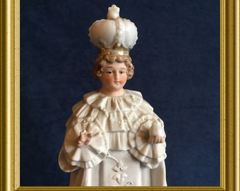 Antique porcelain figurine: Infant of Prague, child of Prague, Jesus