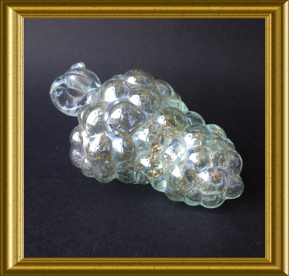 Old glass grape cluster with small gold flakes