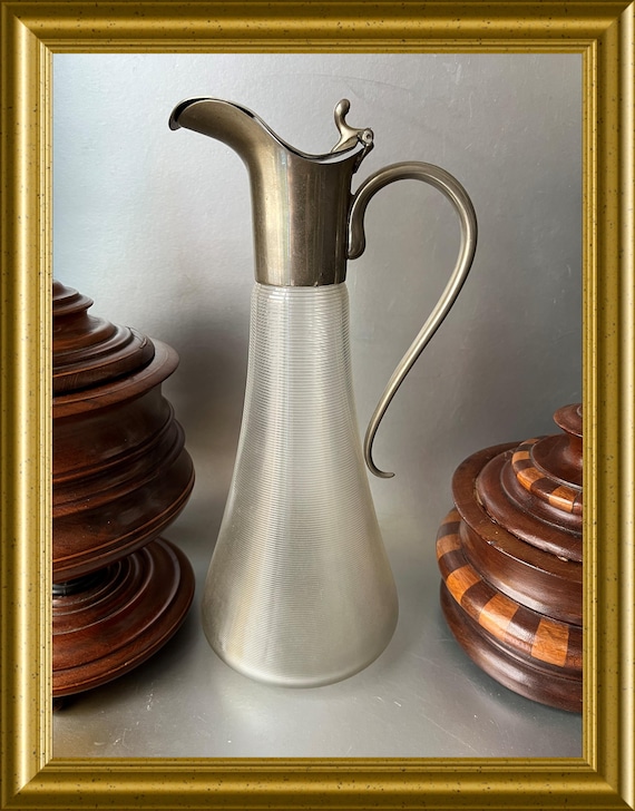 Vintage wire glass spouted jug / pitcher