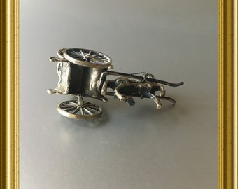 ミニチュアの銀色の馬車、馬車 - Etsy 日本