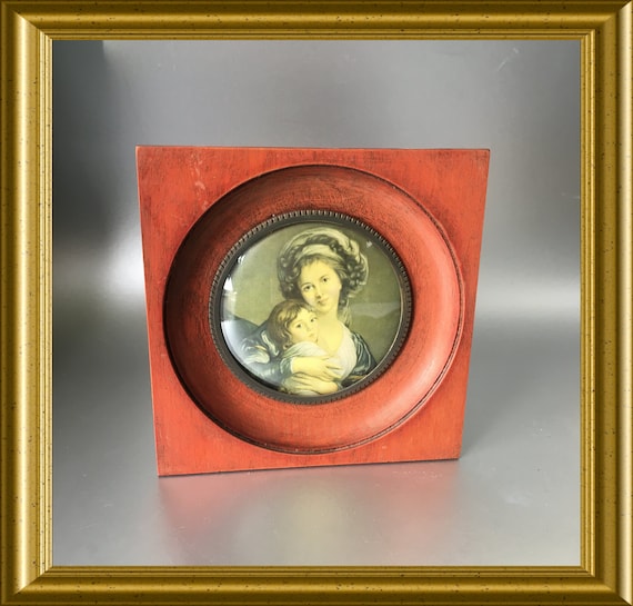 Vintage frame: portrait mother and child