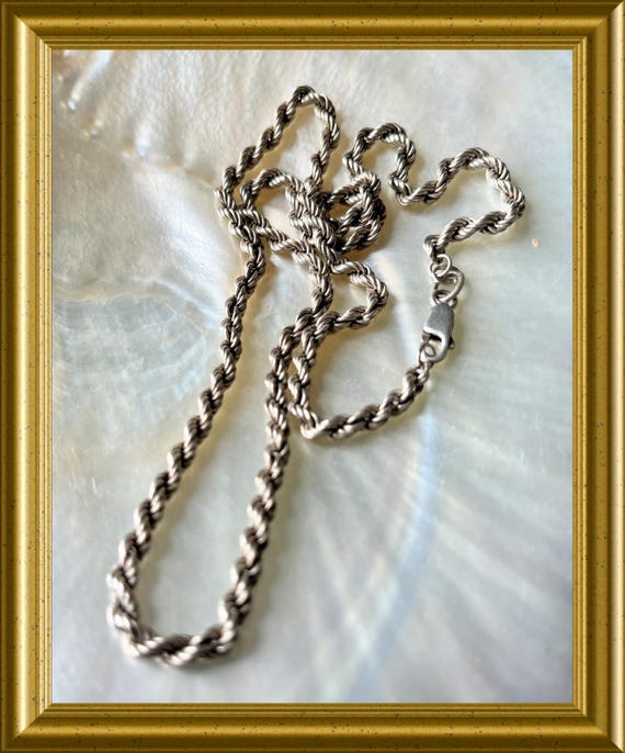 Sterling silver rope chain necklace