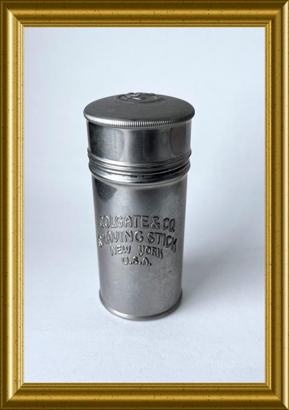Vintage Colgate Shaving Stick Tin – New York, U.S.A, shaving soap holder