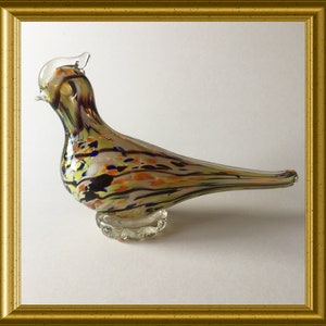 Vintage animal figurine glass: bird, paperweight