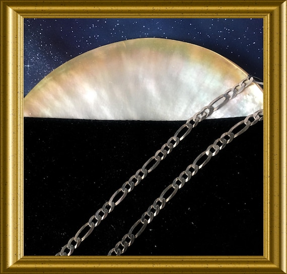 Sterling silver figaro necklace