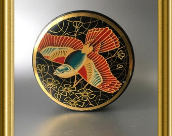 Art Deco Runddose: Vogel, Habi