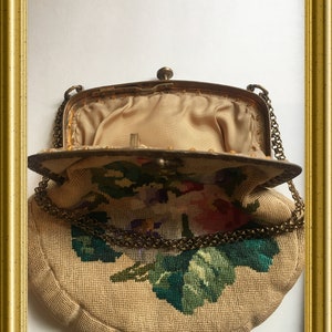 Antique Gobelin Purse Handbag Flowers - Etsy