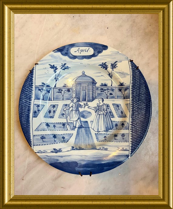 Vintage Delft Westraven plate: month April