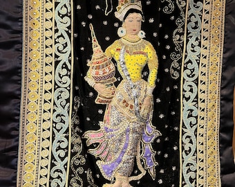 Vintage Burmese wall hanging, Kalaga