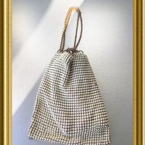 Antike kleine Netztasche, Beutel: Whiting & Davis, USA.