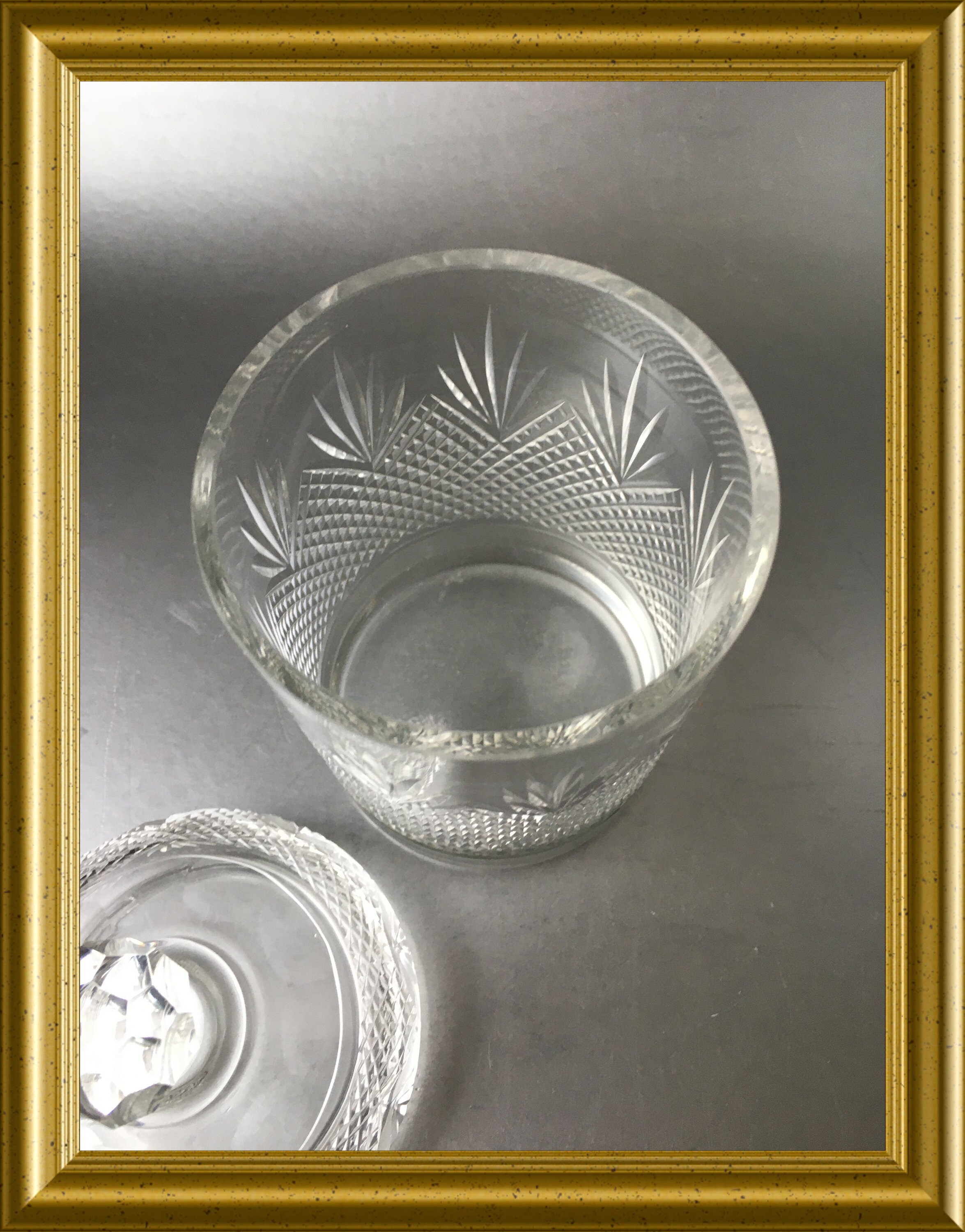 Antique cut crystal candy jar/ lidded jar