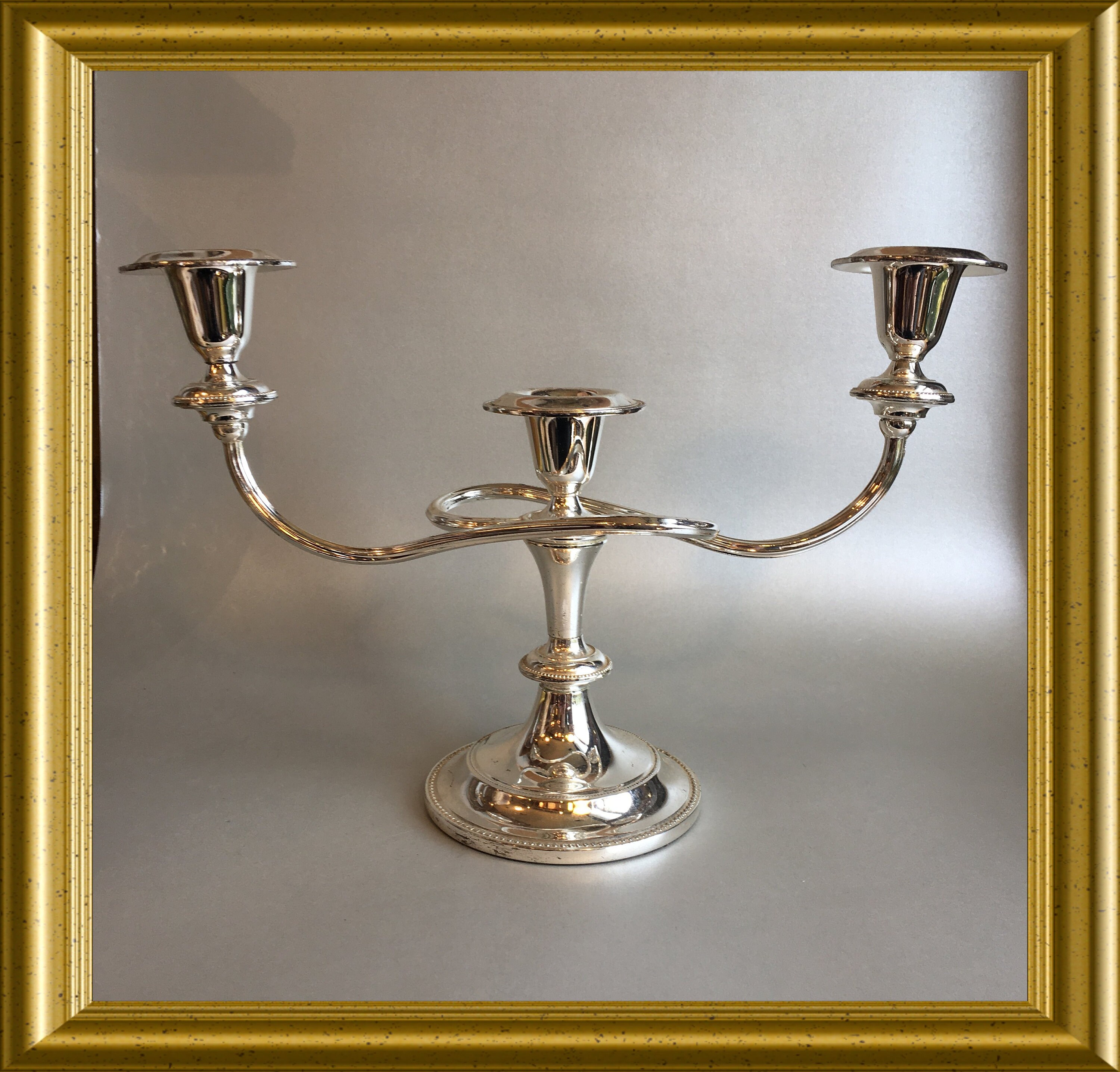 Vintage silver plated candle holder