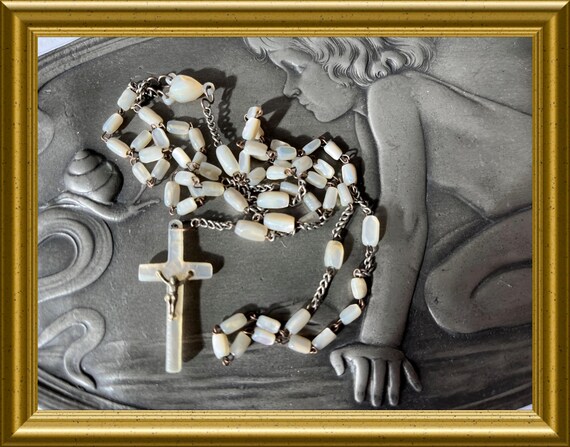 Vintage rosary with mother of pearl beads