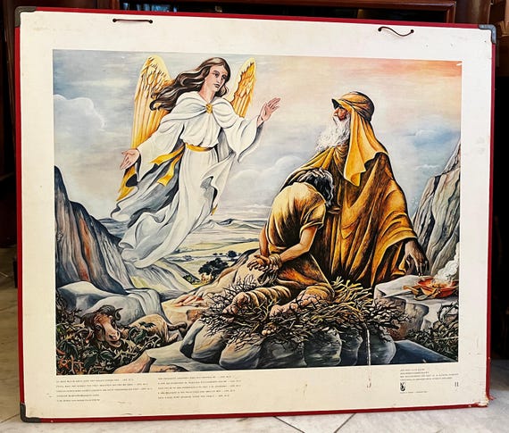 Local pick-up in Gouda only: Old school poster no. 11 Abraham and Isaac
