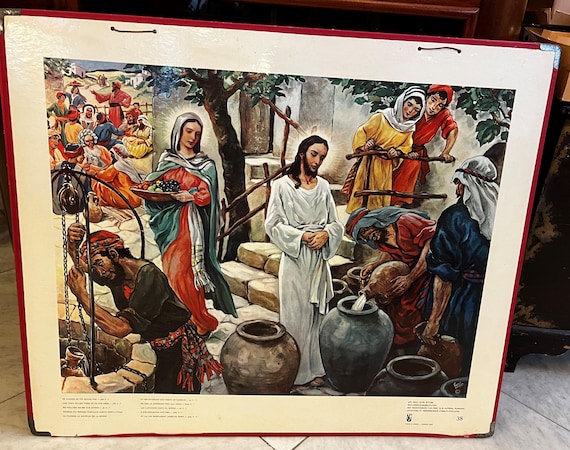 Local pick-up in Gouda only: Old School Poster No. 38 Wine Miracle at Cana