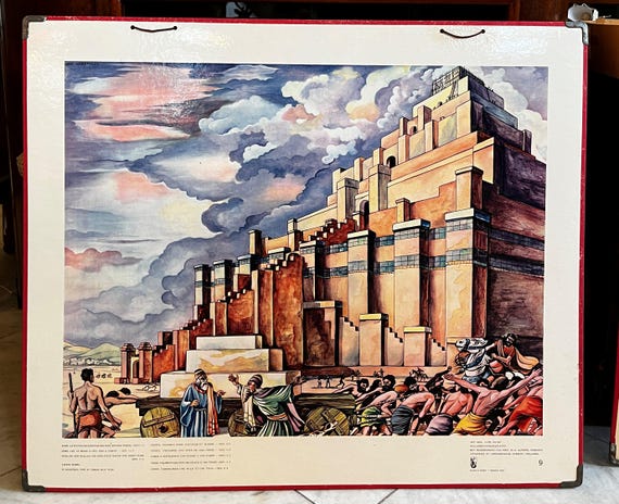 Local pick-up in Gouda only: Old school poster no. 9 Tower of Babel