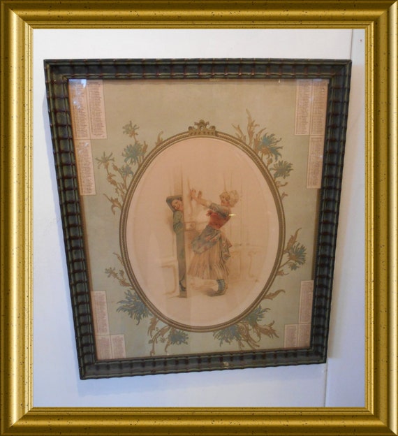 Local pick-up in Gouda only: antique frame with calendar from 1897