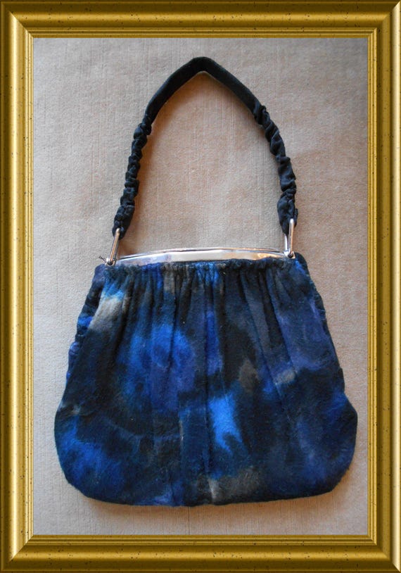 Antique blue purse / handbag