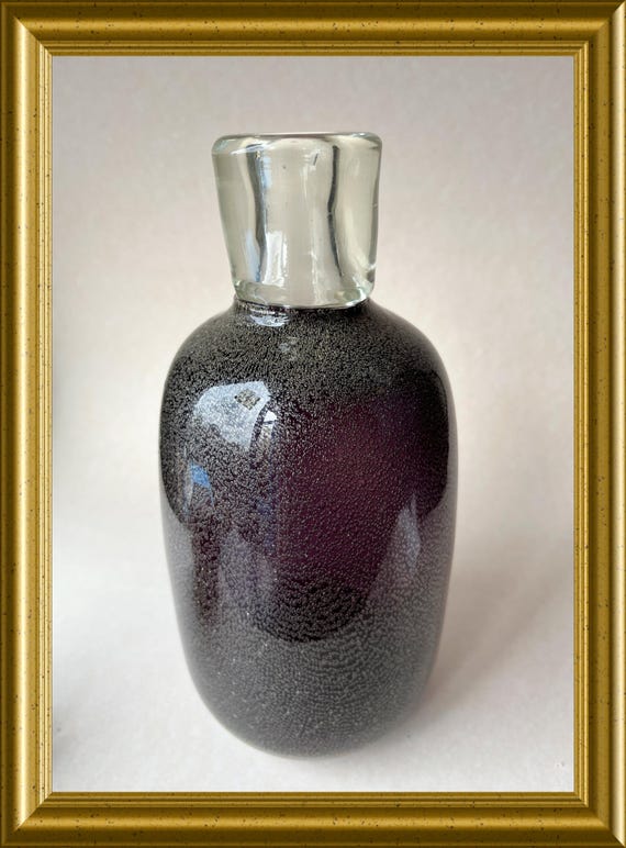 Beautiful purple bubble glass vase
