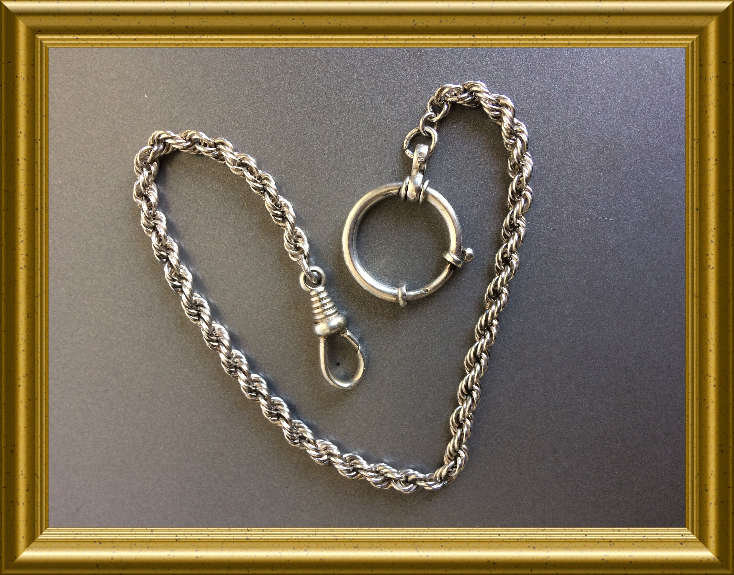 Vintage silver watch chain