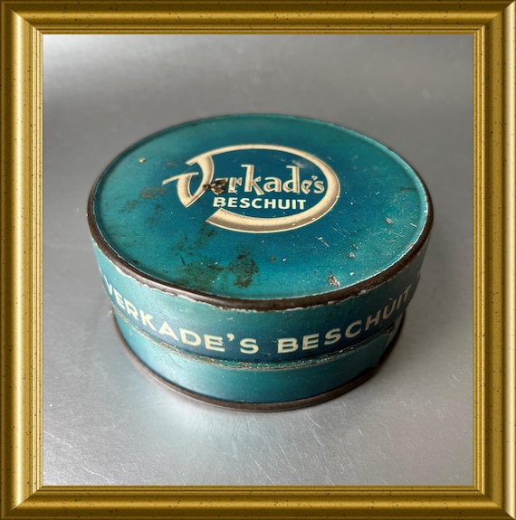 Vintage Dutch Verkade rusk sample tin box