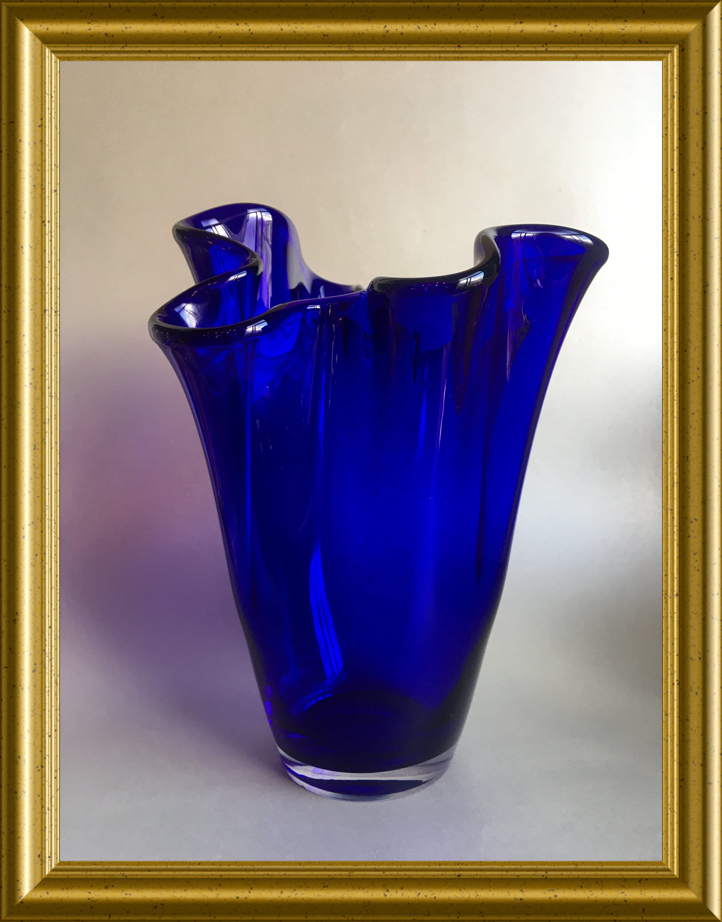 Vintage Cobalt Blue Glass Vase