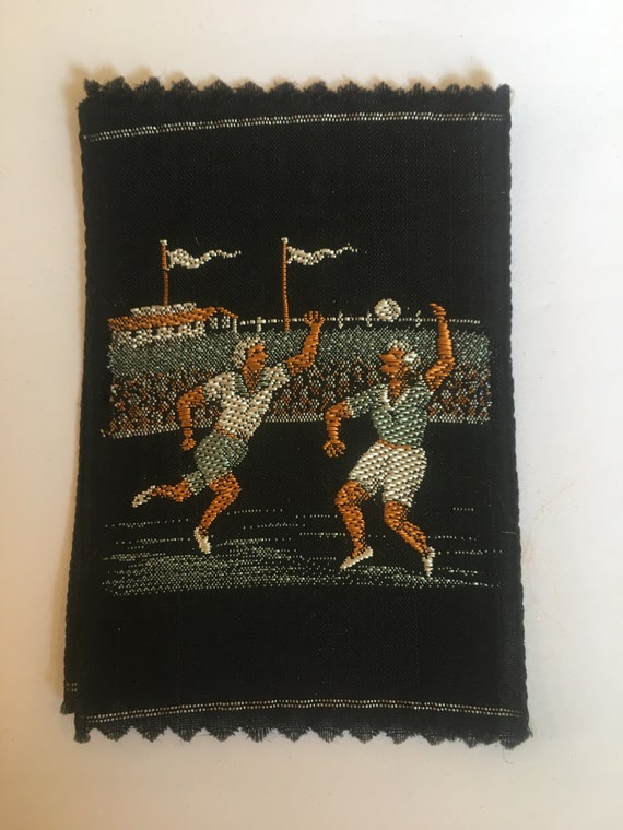 Vintage woven silk, Turmac: sport, handball, ballgame